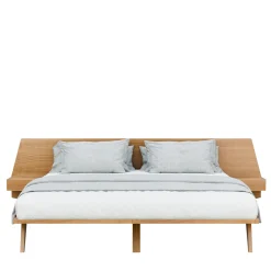 Morelato Beds<GIO' Solid Cherry Wood Bed with Built-in Nightstands