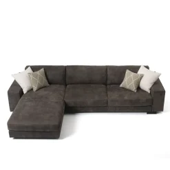 Mantellassi 1926 Sofas<Glam brown leather sofa with chaise longue