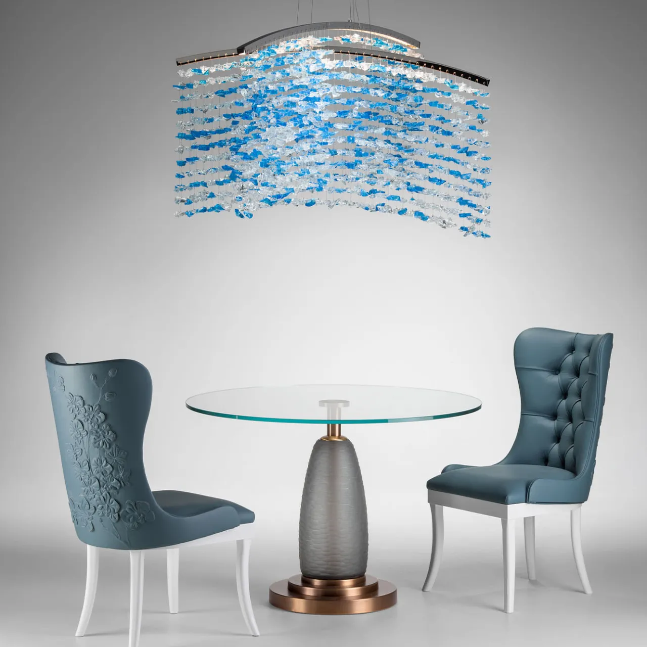 Ros Italia Interiors Dining Tables<Glass Table with Circular Glass Top