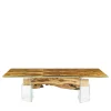 VGnewtrend Dining Tables<Glass&Wood Portofino Rectangular Table in Olive Wood