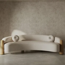 Livio Cioffi Sofas<Golfo White Curved Sofa