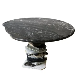 Stone Stackers Side Tables<Grigio Orobico marble Large Side Table
