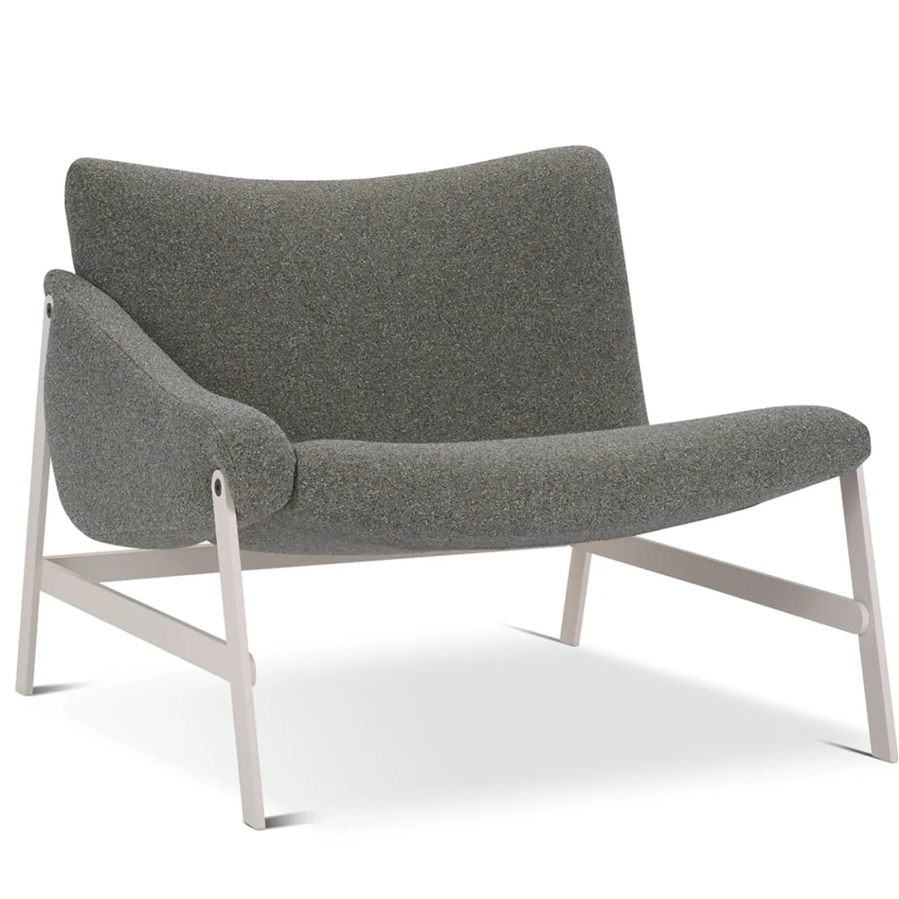 Adrenalina Lounge Chairs<Hammock Gray & White Bouclé Lounge Chair with Armrest by Debonademeo