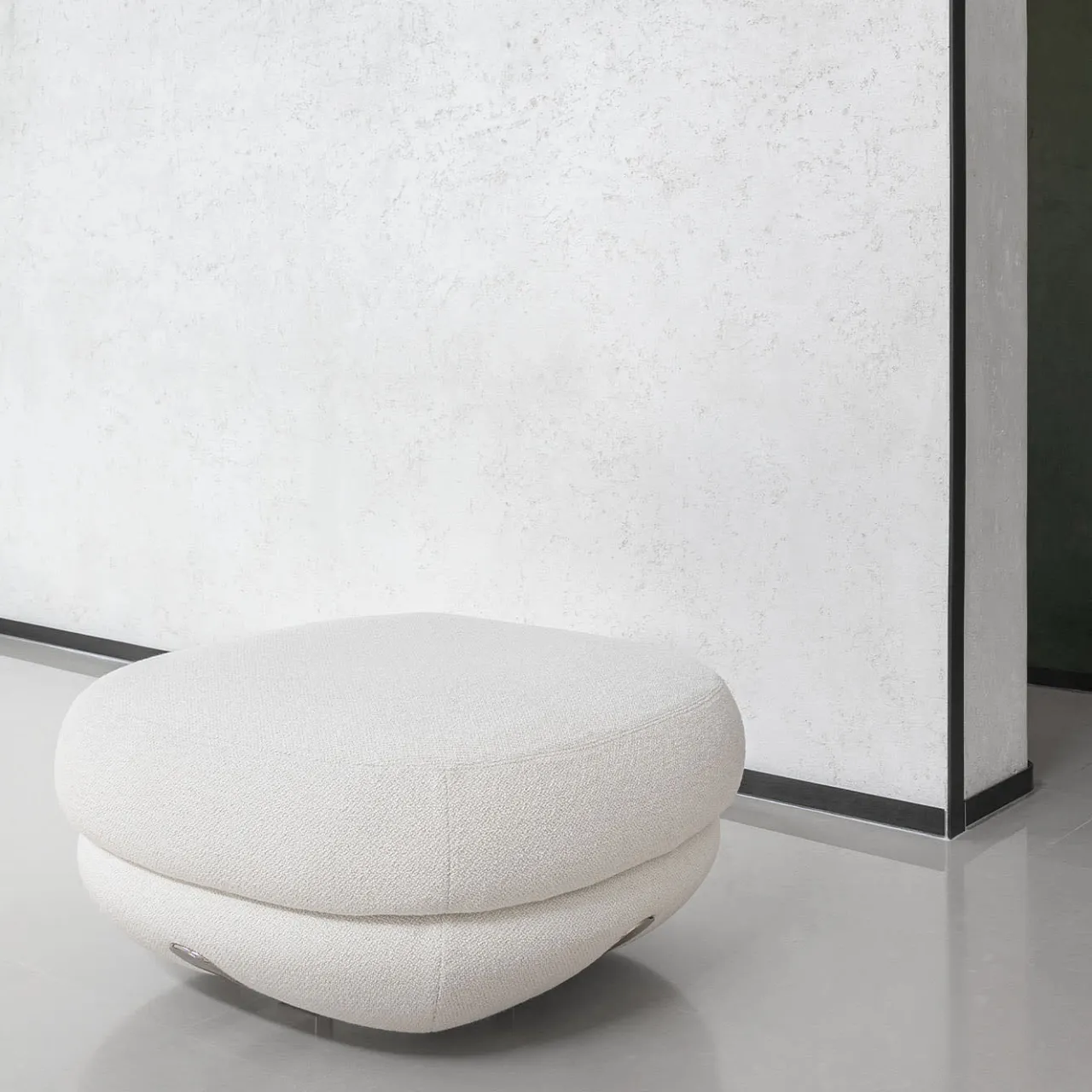 Daytona Ottomans & Poufs<Harold White Fabric Small Ottoman by Pulina Exclusive Interiors