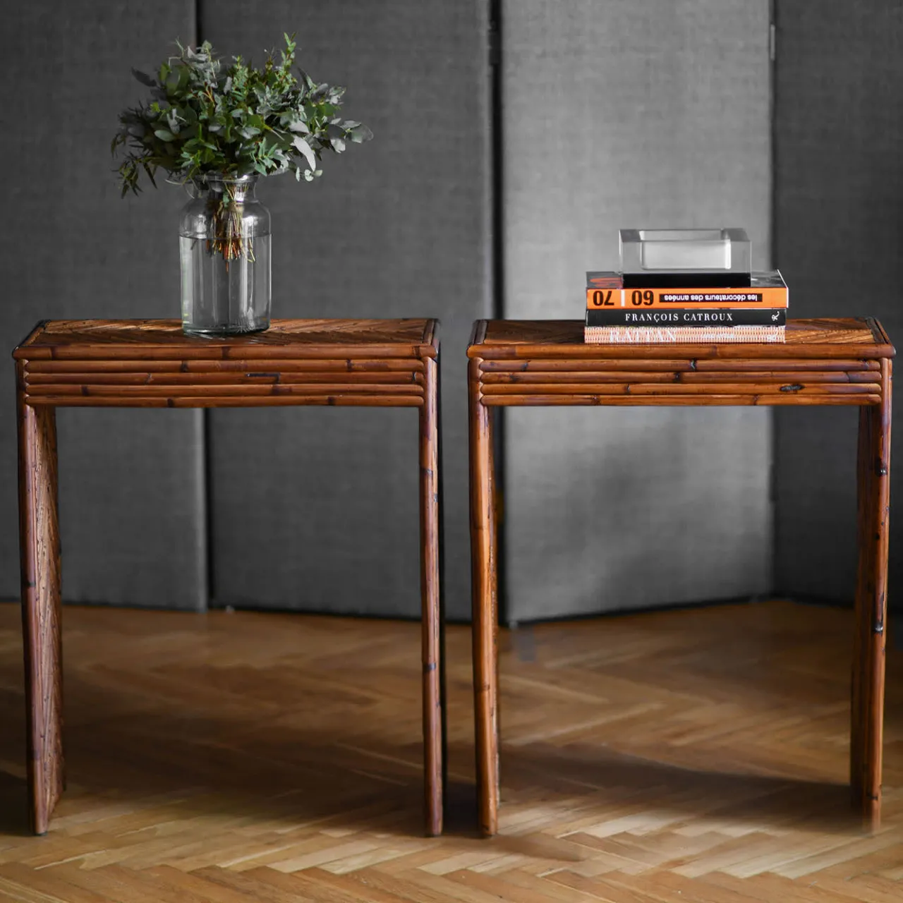 Molto Collectibles Consoles<Herringbone-Patterned Bamboo Console