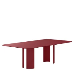 Marco Ripa Outdoor Dining Tables<India Large Rectangular Red Metal Outdoor Dining Table