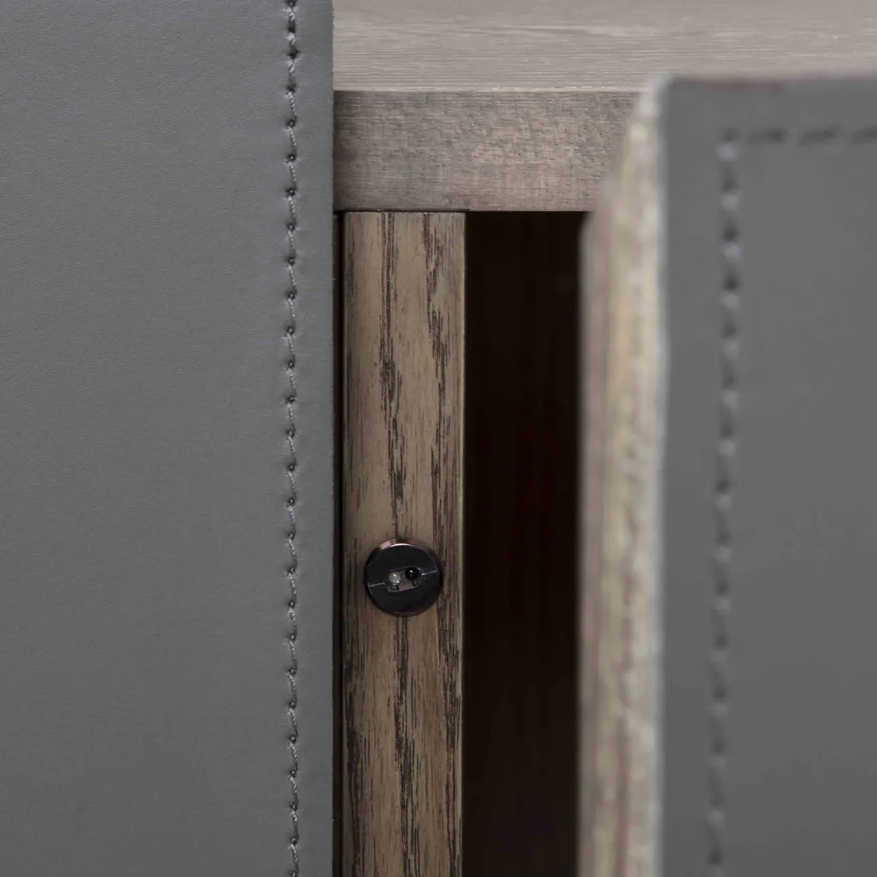 Enrico Pellizzoni Sideboards Buffets<Iris Gray Leather Sideboard