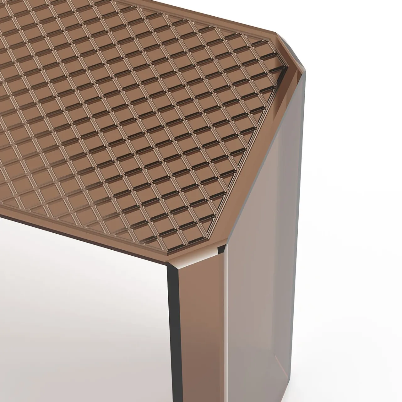 Esadesign Consoles<Jean Michel Bronze and Diamond Pattern Glass Console