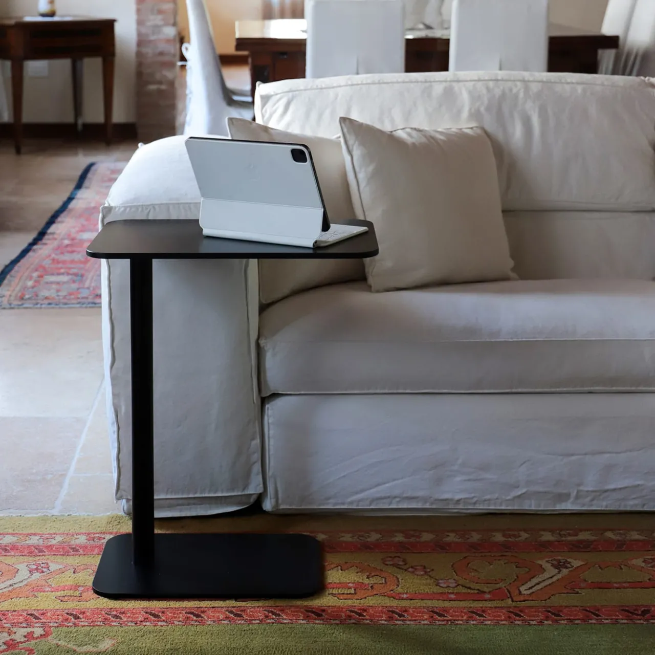 TrabA' Side Tables<Jens-Fix Black Metal Side Table by Massimo Broglio