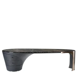 Visionnaire Desk & Writing Tables<Jet Plane Black Wood And Black Marble Top Writing Desk