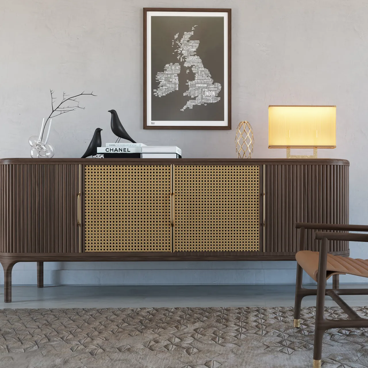 Morelato Sideboards Buffets<Joyce Brown Viennese Cane Sideboard