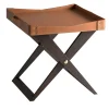 Mantellassi 1926 Serving Tables<Kaki wood and leather side table