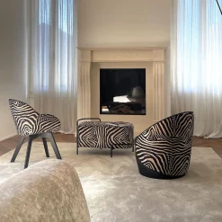 Real Piel Lounge Chairs<Kiros Lup Zebra-Striped Lounge Chair