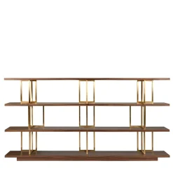 Borzalino Bookcases<Kris Walnut and Brass Bookcase