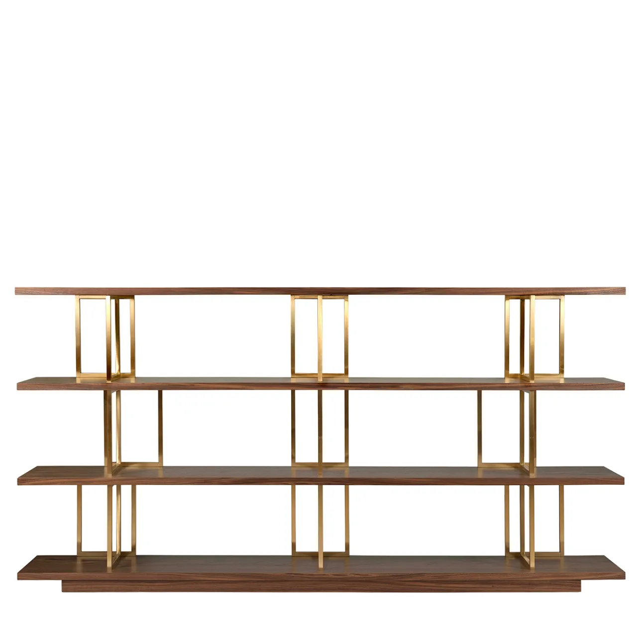 Borzalino Bookcases<Kris Walnut and Brass Bookcase