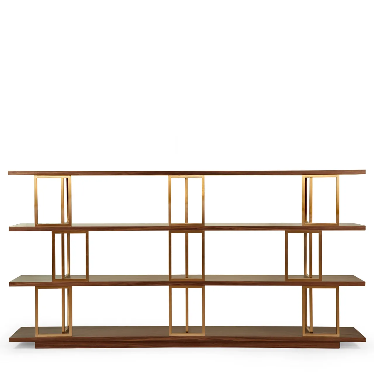 Borzalino Bookcases<Kris Walnut and Brass Bookcase