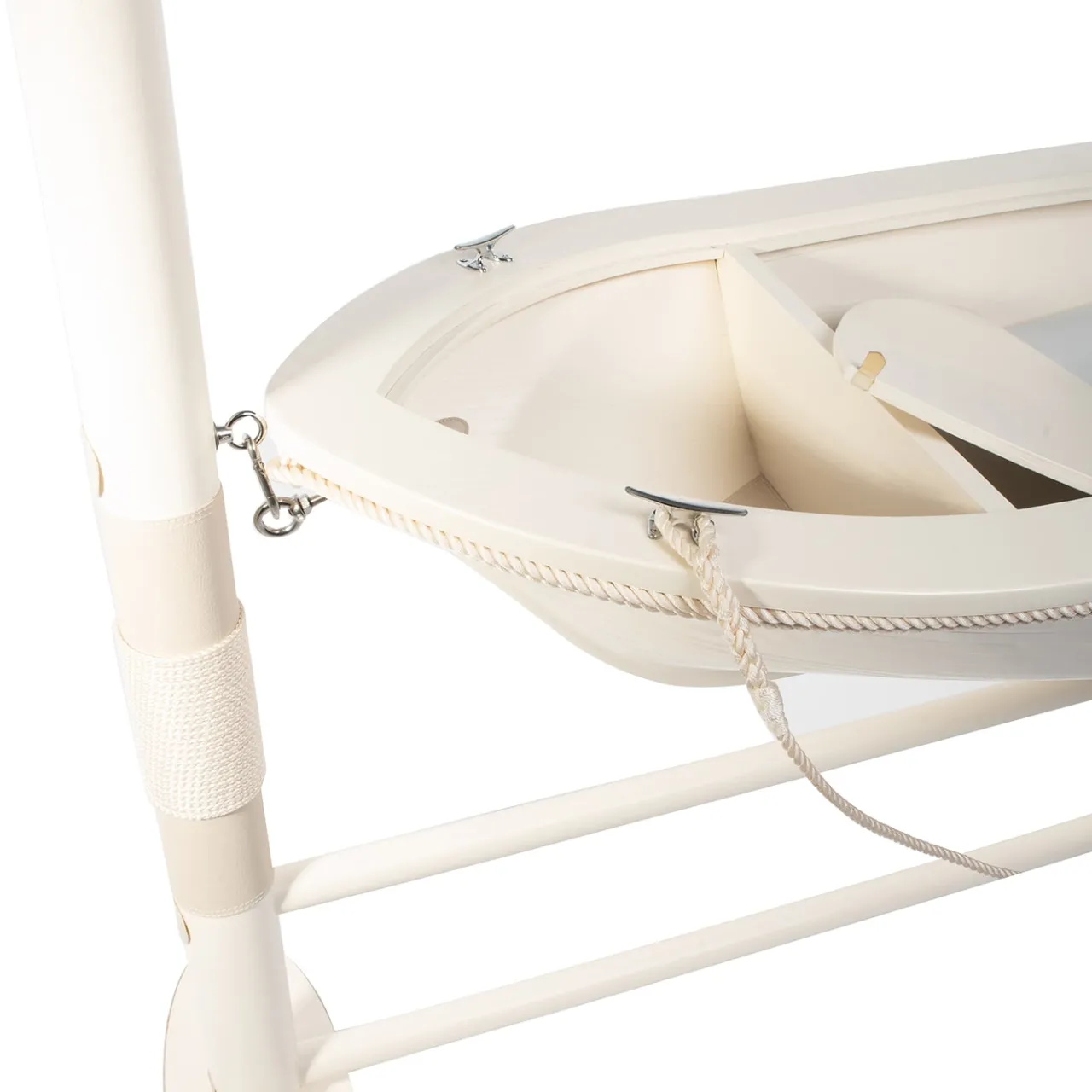 Marricreo Beds<La Barchetta Boat-Shaped White Cradle/Writing Desk