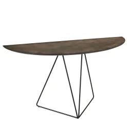 Disain 1971 Consoles<Lama Medium Semi-Ellipse Console Table With Bronze Spatulated Resin Top