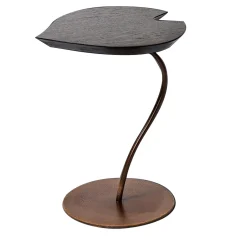 VGnewtrend Side Tables<Leaf Wood and Metal Side Table