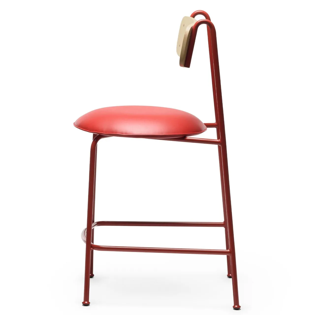 Chairs & More Bar Stools<Lena Sg-65 Red And Natural Ash Bar Stool By Designerd