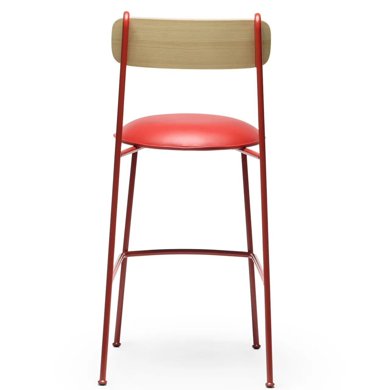 Chairs & More Bar Stools<Lena Sg-75 Red And Natural Ash Bar Stool By Designerd