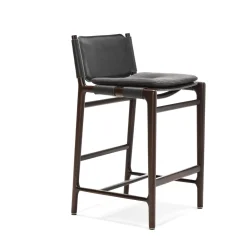Exteta Bar Stools<Levante Dark Leather Stool by Massimo Castagna