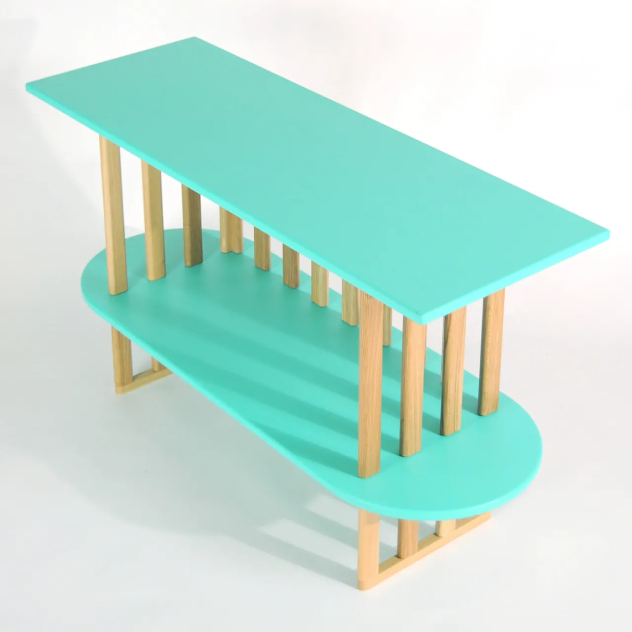 Medulum Bookcases<Lido Two-Tier Green Wood Bookcase