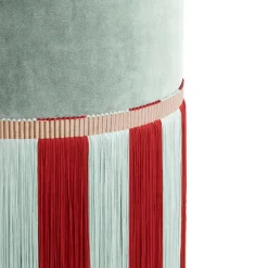 Lorenza Bozzoli Couture Benches<light blue velvet with two-tone fringes bench