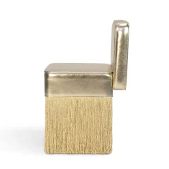 Lorenza Bozzoli Couture Armchairs<Lilli Gleaming Gold Metallic Leather with Lurex Fringes Armchair