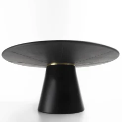 Enrico Pellizzoni Dining Tables<Loop Round Black Leather Table