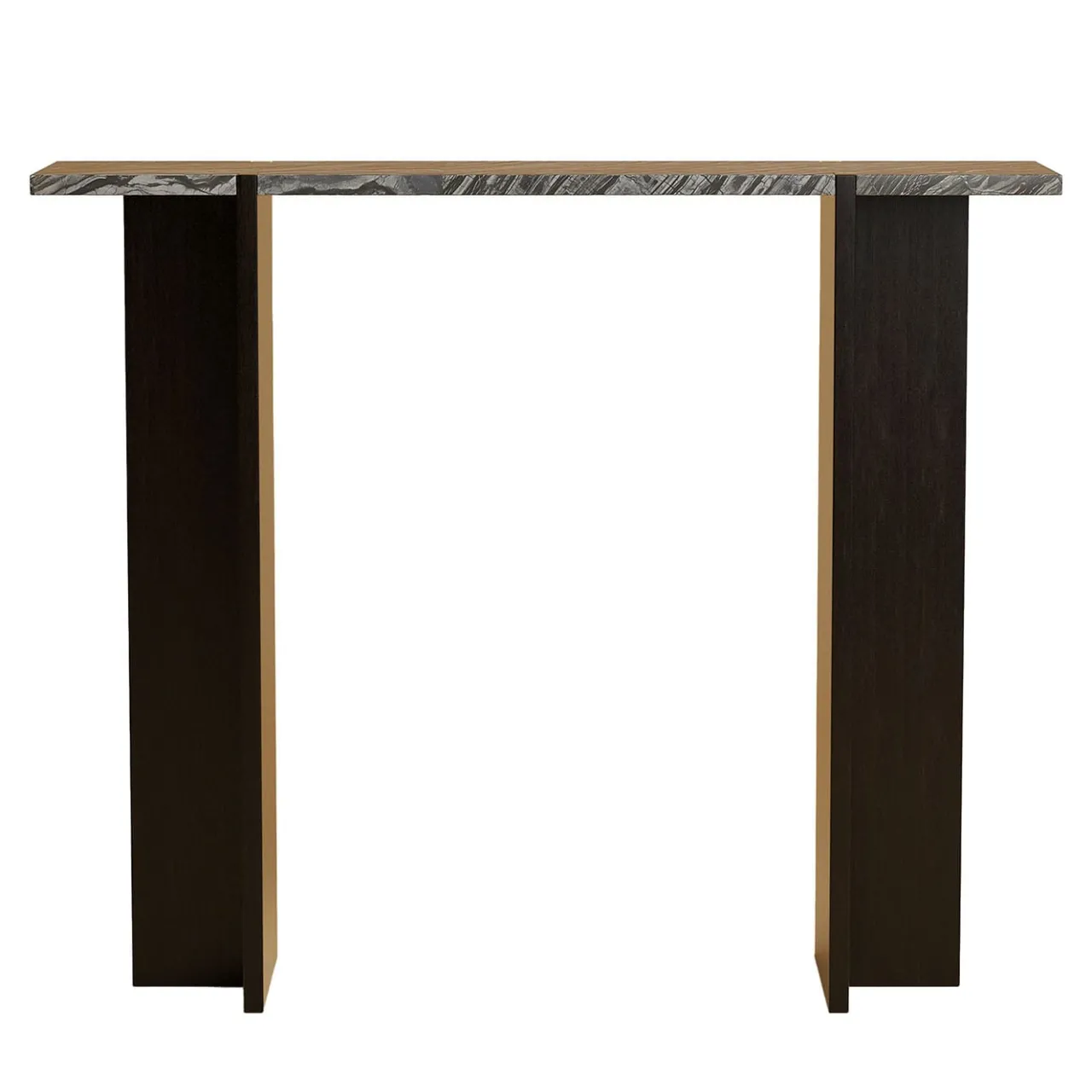 Lebanto Consoles<Maha Black Kenya Marble and Oak Wood Console