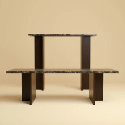 Lebanto Consoles<Maha Emperador Marble and Oak Wood Console