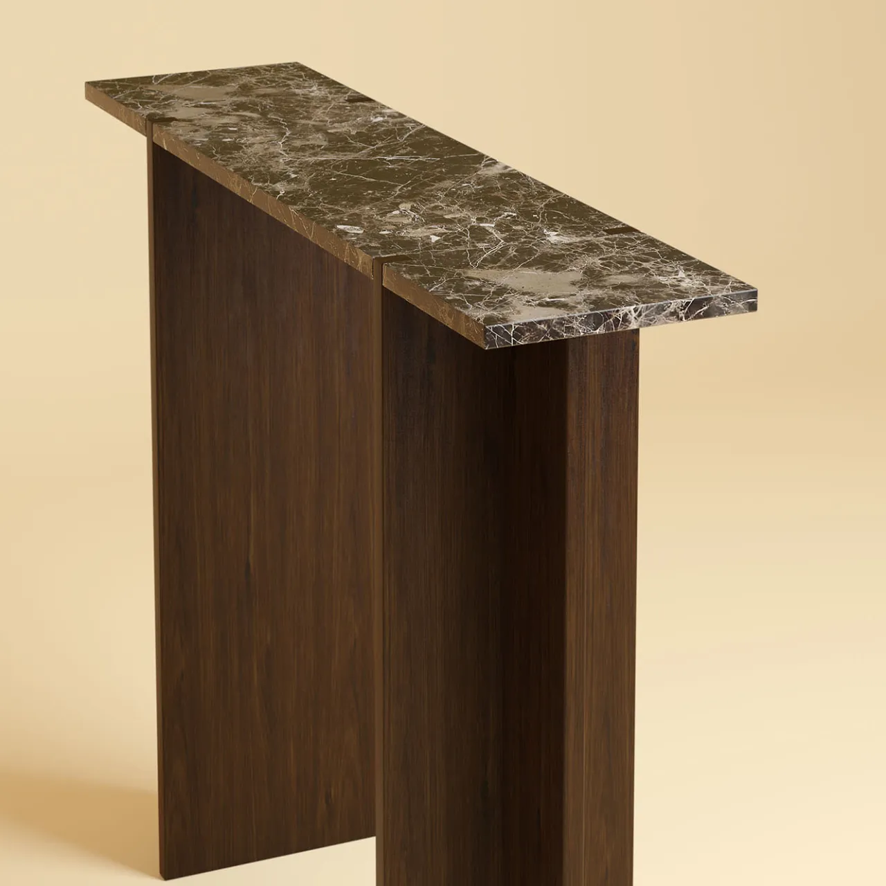 Lebanto Consoles<Maha Emperador Marble and Oak Wood Console