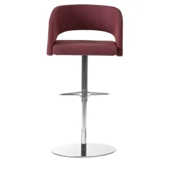 Sitia Bar Stools<Major B Burgundy Bar Stool with Round Base