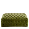Domingo Salotti Ottomans & Poufs<Malvina Collection - Green Rectangular Capitonnè Pouf