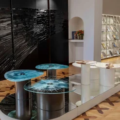 Atelier Frigerio Mirva Side Tables<Marea Small Side Table with Tempered Glass Top