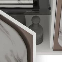 Morica Design Sideboards Buffets<Margarette 4-Door Trinity White Marble-Effect Sideboard