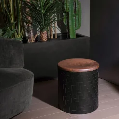 Splot Design Ottomans & Poufs<Mastio Black Wood Pouf