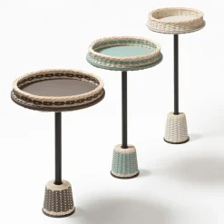 Giobagnara Side Tables<Matisse Leather & Rattan Side Table - Large