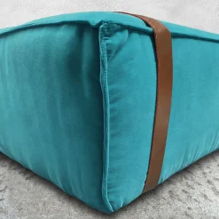 DLA Design Lab Ottomans & Poufs<Maxi Docker Turquoise Velvet Pouf