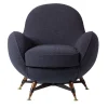 Visionnaire Outdoor Armchairs<Mercury Blue Bouclé Outdoor Swivel Armchair