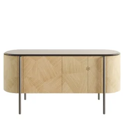 Cafedesart Sideboards Buffets<Mia 4-Door Curved Beige Sideboard
