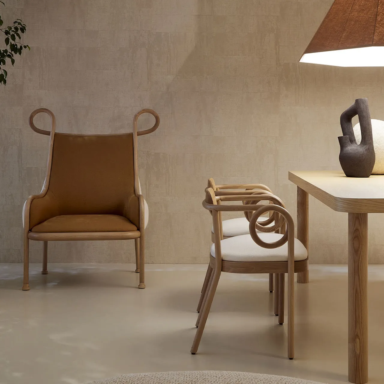 Gebrüder Thonet Vienna GmbH (GTV) – Wiener GTV Design Lounge Chairs<Mickey Natural Lounge Chair by India Mahdavi