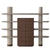 Ultramobili Bookcases<Mina Int1 Beige & Walnut Modular Wall Unit