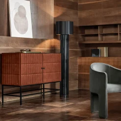 Daytona Cabinets<Mizar Brown Leather Low Cabinet by Dainellistudio