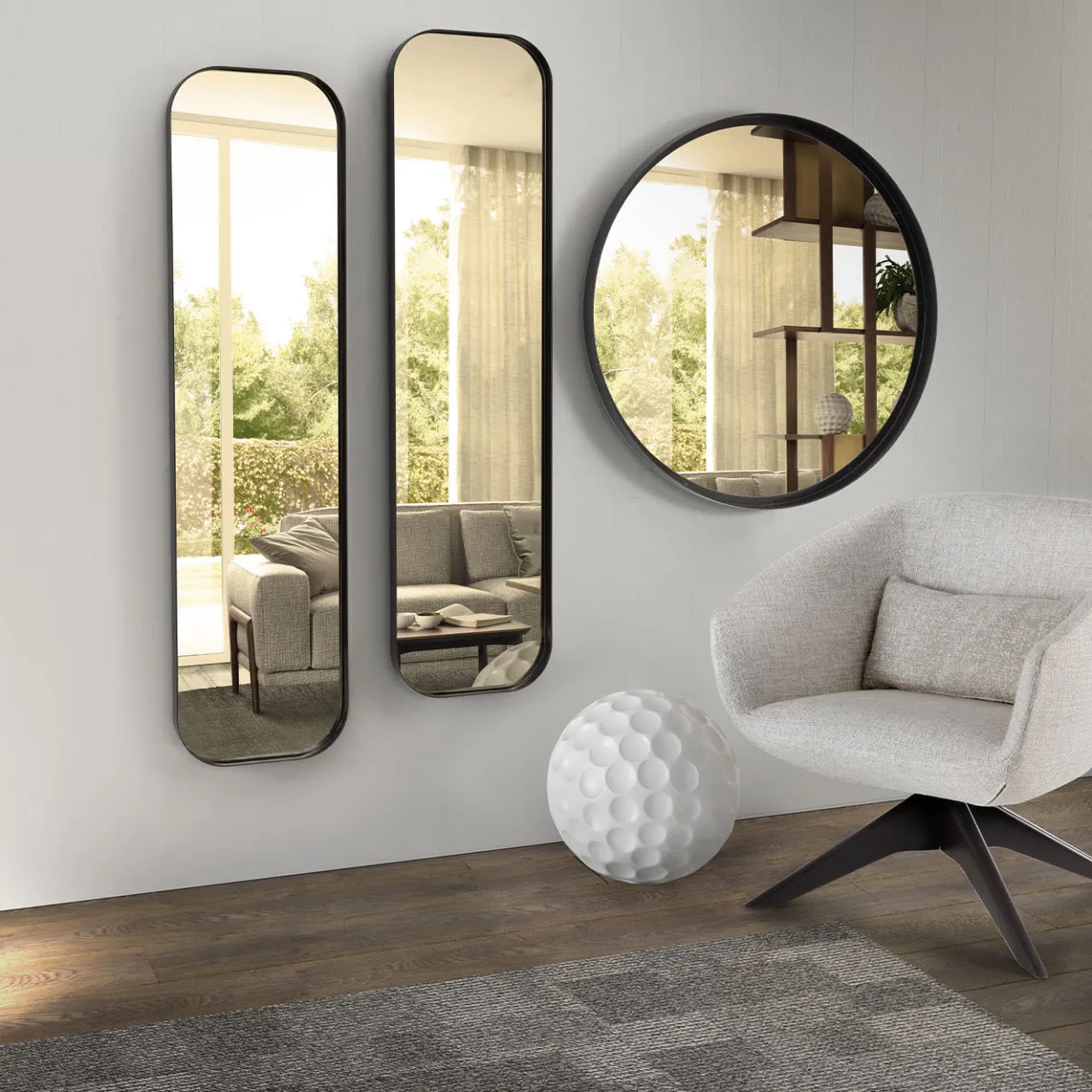 Pacini & Cappellini Armchairs<Mya Swivel Armchair with Solid Ash Base