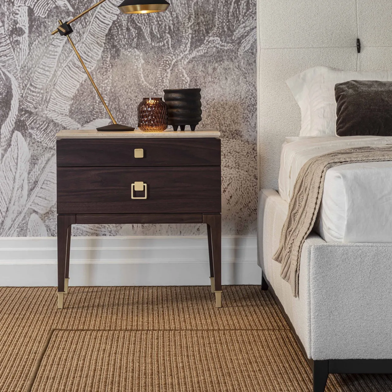 Galimberti Nino Nightstands<Nara Brown Wood Nightstand