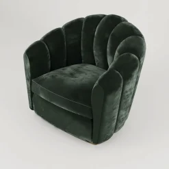 Encore Italia Armchairs<Nest Green Velvet Bronze Base Armchair