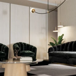 Encore Italia Armchairs<Nest Green Velvet Bronze Base Armchair