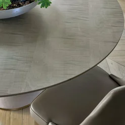 Franco Bianchini Dining Tables<Niku Asphalt-Gray Leather & Wood Dining Table
